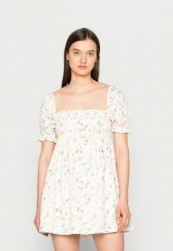 Abercrombie & Fitch PUFF SLEEVE BODICE - Day Dress - Pink Pattern