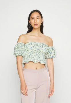 Abercrombie & Fitch CHASE SMOCKED PUFF - Blouse - Green