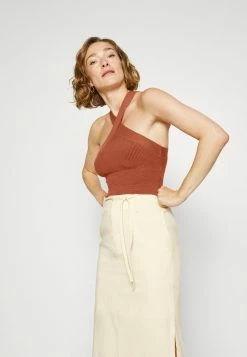 Abercrombie & Fitch OTTOMAN HALTER TANK - Top - Rustic Brown