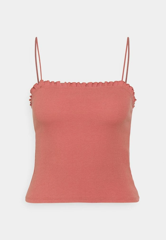 Abercrombie & Fitch BARE RUFFLE CAMI - Top - Red 1 Abercrombie & Fitch BARE RUFFLE CAMI - Top - Red