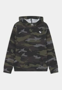 Abercrombie & Fitch ESSENTIAL CREW - Hoodie - Dark Green/black