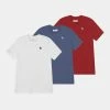 Abercrombie & Fitch CREW 3 PACK - Basic T-shirt - Red/blue/white