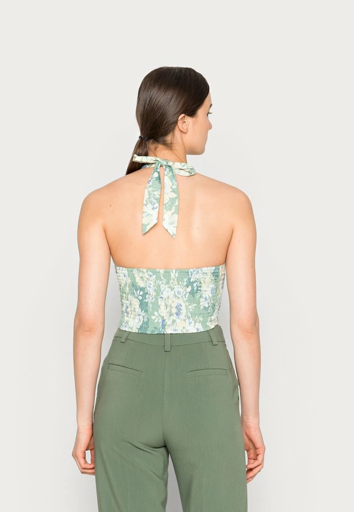 Abercrombie & Fitch BARE SCARF HALTER - Top - Green Floral 3 Abercrombie & Fitch BARE SCARF HALTER - Top - Green Floral - Image 3