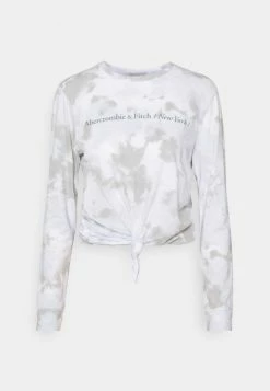 Abercrombie & Fitch LONG SLEEVE KNOTTED LOGO TEE - Long Sleeved Top - Light Blue Wash -Abercrombie & Fitch Shop 96801e7d749c487fa31938e0d94f611a