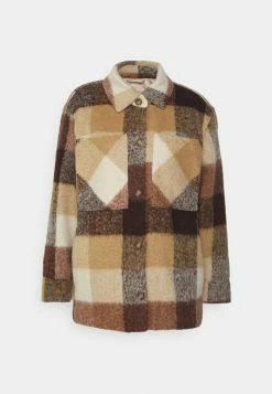 Abercrombie & Fitch NEW CLASSIC COZY SHACKET - Short Coat - Oatmeal Brown -Abercrombie & Fitch Shop 9841f558755642149ce28fc10973ec96