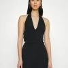 Abercrombie & Fitch PARTY BARE KNOT FRONT SLIP MINI - Shift Dress - Black