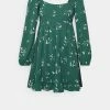Abercrombie & Fitch EMEA BABYDOLL MINI - Day Dress - Green Grounded