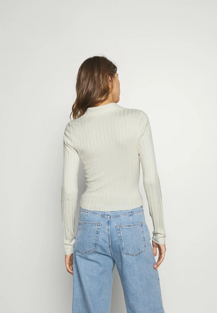 Abercrombie & Fitch CHASE ZIP SHORT CARDI - Cardigan - Cream 3 Abercrombie & Fitch CHASE ZIP SHORT CARDI - Cardigan - Cream - Image 3