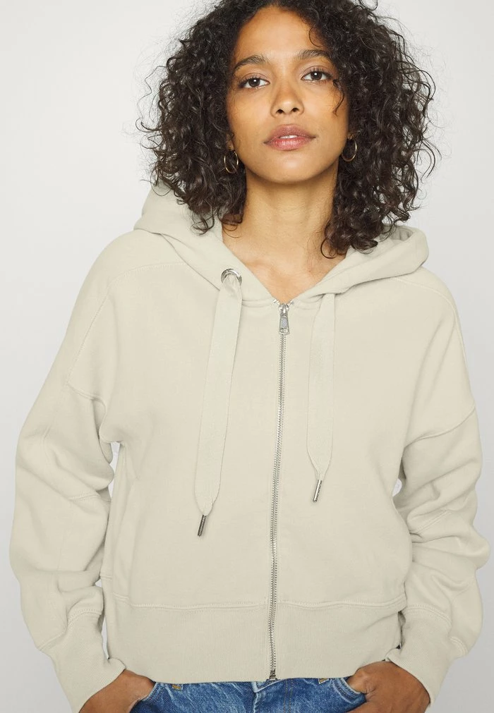 Abercrombie & Fitch SHARKBITE HOODED - Zip-up Sweatshirt - Cement Off White 6 Abercrombie & Fitch SHARKBITE HOODED - Zip-up Sweatshirt - Cement Off White - Image 6