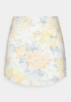 Abercrombie & Fitch RESORT CURVED HEM - Mini Skirt - White Grounded