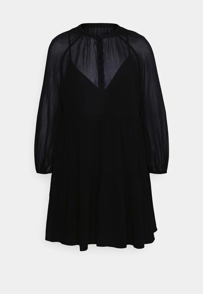 Abercrombie & Fitch BUTTON UP TRAPEZE MINI - Jumper Dress - Black Beauty 4 Abercrombie & Fitch BUTTON UP TRAPEZE MINI - Jumper Dress - Black Beauty - Image 4