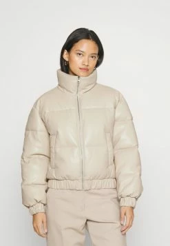 Abercrombie & Fitch CINCHED CUFF MINI PUFF - Winter Jacket - Grey Morn