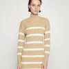 Abercrombie & Fitch MOCKNECK EASY DRESS - Day Dress - Brown/white