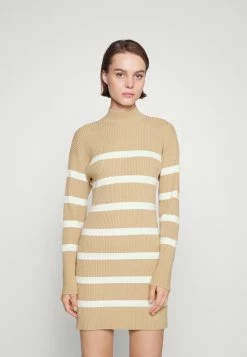 Abercrombie & Fitch MOCKNECK EASY DRESS - Day Dress - Brown/white
