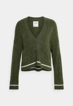 Abercrombie & Fitch FLUFFY TIPPED CARDI - Cardigan - Thyme -Abercrombie & Fitch Shop a17973acb8b04e2a9a085ea4a4858f69