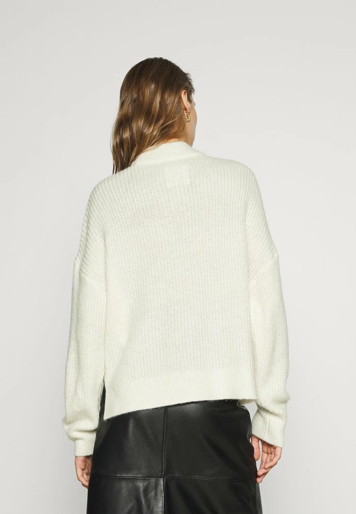 Abercrombie & Fitch CABLE WEDGE MOCK - Jumper - Cream 3 Abercrombie & Fitch CABLE WEDGE MOCK - Jumper - Cream - Image 3
