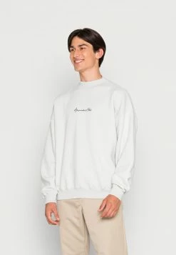 Abercrombie & Fitch MOCKNECK CREW SCRIPT - Sweatshirt - Phantom Grey