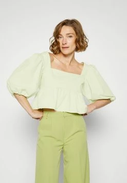 Abercrombie & Fitch FLUTTER CINCH FRONT FAUX FASHION - Basic T-shirt - Green