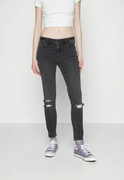Abercrombie & Fitch ANKLE - Jeans Skinny Fit - Washed Black