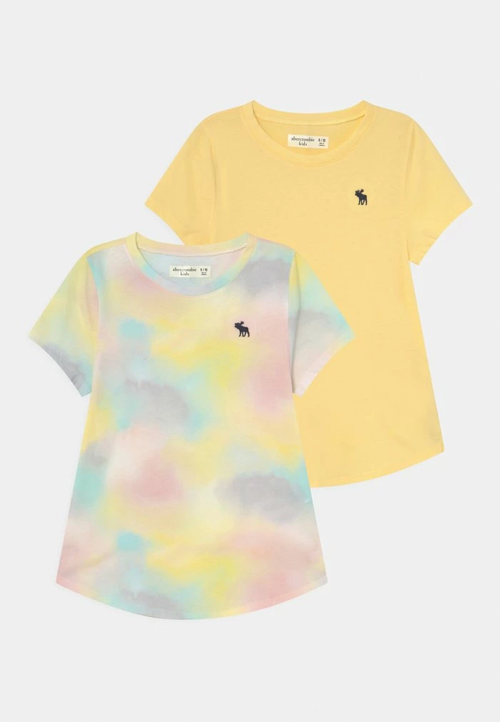 Abercrombie & Fitch 2 PACK - Print T-shirt - Yellow 1 Abercrombie & Fitch 2 PACK - Print T-shirt - Yellow