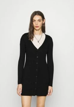 Abercrombie & Fitch BUTTON DEEP MINI - Jumper Dress - Black