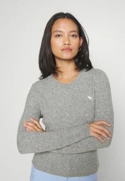 Abercrombie & Fitch SLIM CREW - Jumper - Gray Heather -Abercrombie & Fitch Shop a766e91b80bb4ea98c24ce26482b18c5
