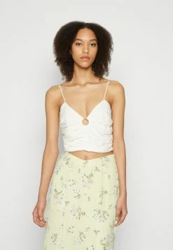 Abercrombie & Fitch BARE RUCHED HARWARE TOP - Blouse - Jet Stream