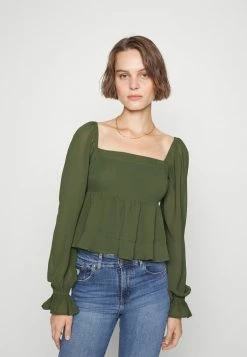 Abercrombie & Fitch CHASE EASY PUFF - Blouse - Green