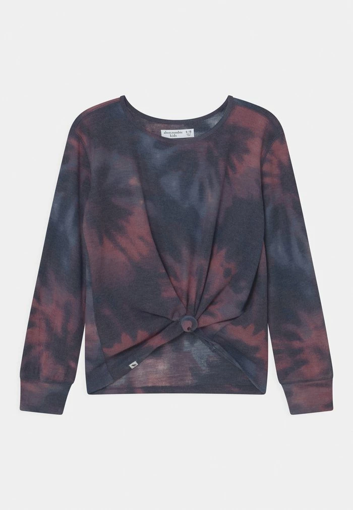 Abercrombie & Fitch WAFFLE TEE MOOST HAVE PATTERN - Long Sleeved Top - Dark Blue 1 Abercrombie & Fitch WAFFLE TEE MOOST HAVE PATTERN - Long Sleeved Top - Dark Blue