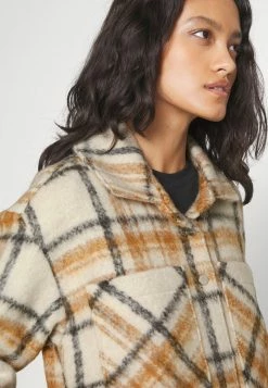 Abercrombie & Fitch NEW LONG SHACKET - Short Coat - Cream Plaid -Abercrombie & Fitch Shop aa2b2444a5ef4496b88ec5c02692510e