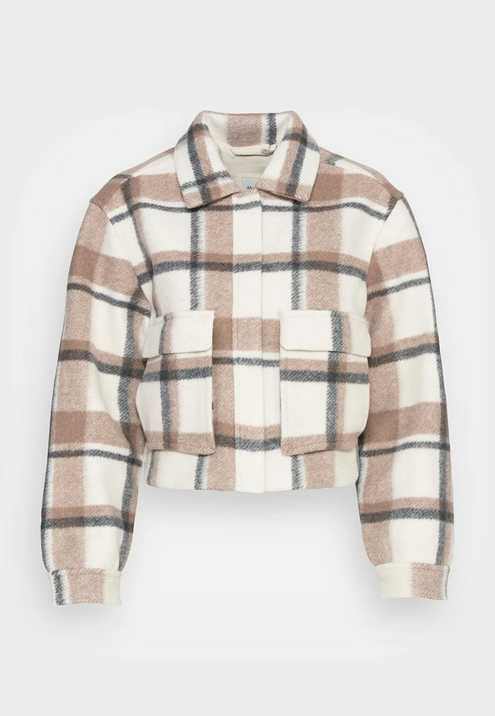 Abercrombie & Fitch SHACKET SHORT - Light Jacket - Cream/grey 4 Abercrombie & Fitch SHACKET SHORT - Light Jacket - Cream/grey - Image 4