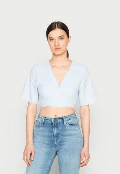 Abercrombie & Fitch WRAP STRAPPY - Blouse - Blue Heather