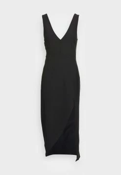 Abercrombie & Fitch CHASE PARTY PLUNGE NECK MIDI DRESS - Cocktail Dress / Party Dress - Black -Abercrombie & Fitch Shop abbdb66900084b69ab2729d7b31ddeab
