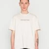 Abercrombie & Fitch BACK GEL LOGO - Print T-shirt - Tan