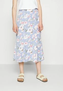 Abercrombie & Fitch WAIST MIDI - A-line Skirt - Blue
