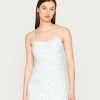 Abercrombie & Fitch CORSET SEAMED DRESS - Day Dress - Blue Pattern