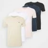 Abercrombie & Fitch NEUTRAL CREW 5 PACK - Basic T-shirt - White/rose/blue/beige/black
