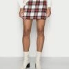 Abercrombie & Fitch PLAID - Mini Skirt - Red Plaid