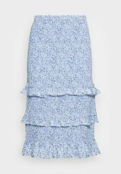 Abercrombie & Fitch WEBEX SMOCKED MIDI - Pencil Skirt - Blue -Abercrombie & Fitch Shop b4e309a2eeef43578b2d6d0ad5807ce4