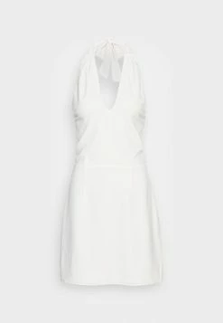 Abercrombie & Fitch PARTY BARE KNOT FRONT SLIP MINI - Shift Dress - White -Abercrombie & Fitch Shop b5cb881920224519a0b54dc9d6641878