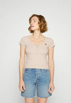 Abercrombie & Fitch ICON HENLEY 3 PACK - Basic T-shirt - Black/ White/doeskin -Abercrombie & Fitch Shop b5dab9d78df24650a9ddaee4f18305d3