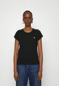 Abercrombie & Fitch ICON CREW NECK TEE - Basic T-shirt - Black