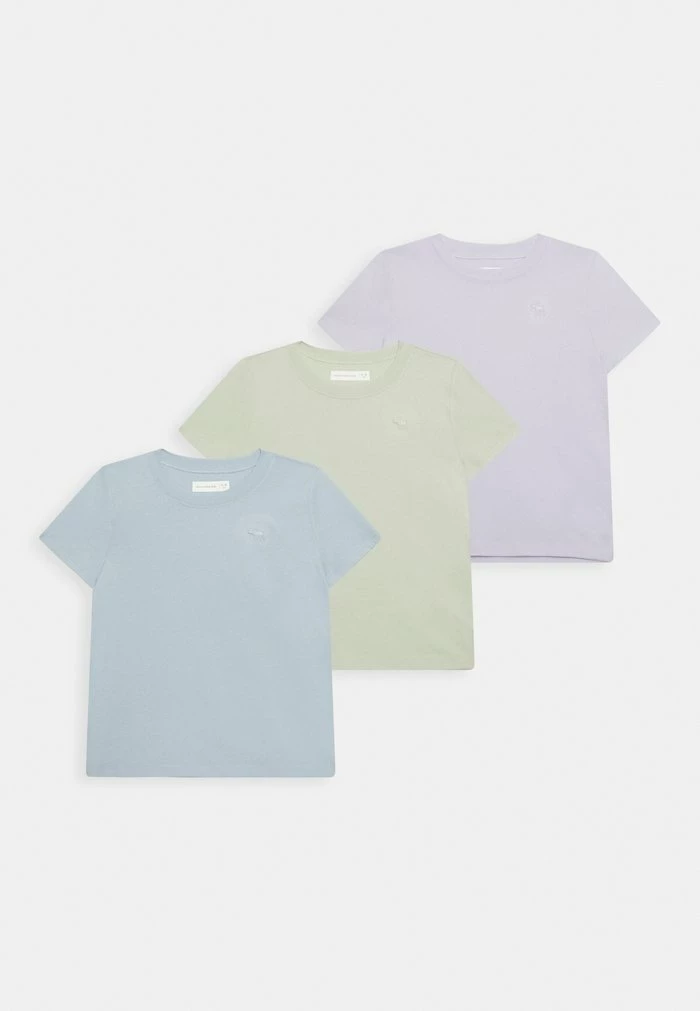 Abercrombie & Fitch COLOR CORE CREW 3PACK - Basic T-shirt - Multi Color 1 Abercrombie & Fitch COLOR CORE CREW 3PACK - Basic T-shirt - Multi Color