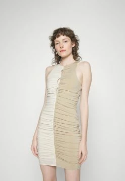 Abercrombie & Fitch SPLICED DOUBLE CUTOUT MINI GOING OUT - Jersey Dress - Brown Spliced