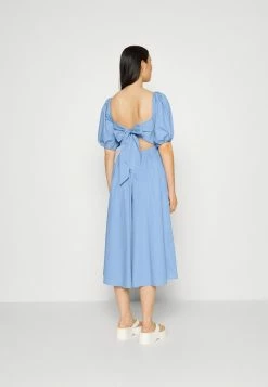 Abercrombie & Fitch PUFF SLEEVE HARDWARE MIDI - Day Dress - Della Robbia Blue -Abercrombie & Fitch Shop b9b02ec00e0e462186c531d7982dbdcb
