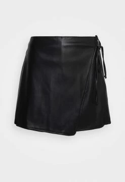 Abercrombie & Fitch TIE SKORT - Wrap Skirt - Black