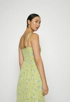 Abercrombie & Fitch BUTTON THROUGH SLIM MIDI - Maxi Dress - Green -Abercrombie & Fitch Shop bbc8ce132d4946bab0fdb0d6229097c3