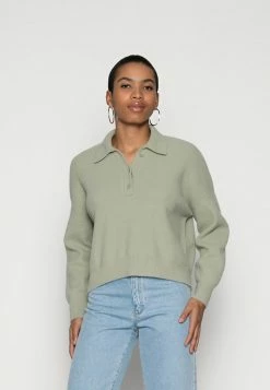 Abercrombie & Fitch EASY FIT BUTTON POLO - Jumper - Soft Green