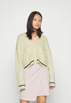 Abercrombie & Fitch FLUFFY TIPPED CARDI - Cardigan - Jet Stream