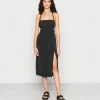 Abercrombie & Fitch RUCHED MIDI DRESS - Cocktail Dress / Party Dress - Black Beauty